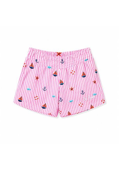 Shorts con stampa SAINT BARTH | MEA001 MEAVE JR03734L SEERSUCK STRIP SAILS21